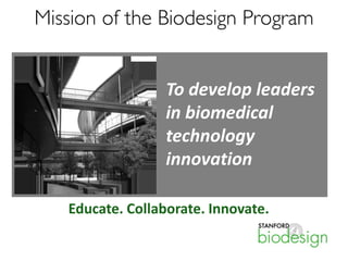 Introduction to Biodesign - Stanford University - Ravi Pamnani | PDF