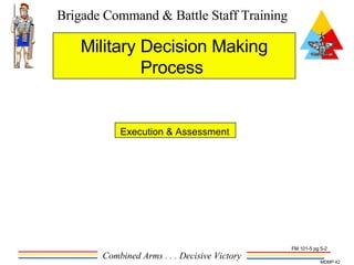 Military Decision Making Process  Execution & Assessment FM 101-5 pg 5-2 