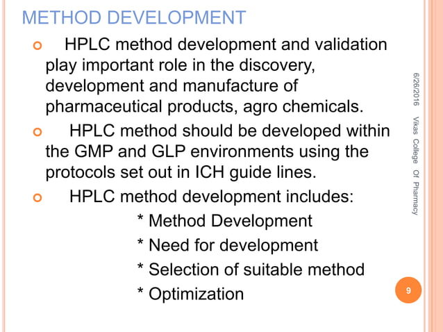 Practical Hplc Method Development Chart HPLC Method Development & Method Validation (mr.s) | PPTX