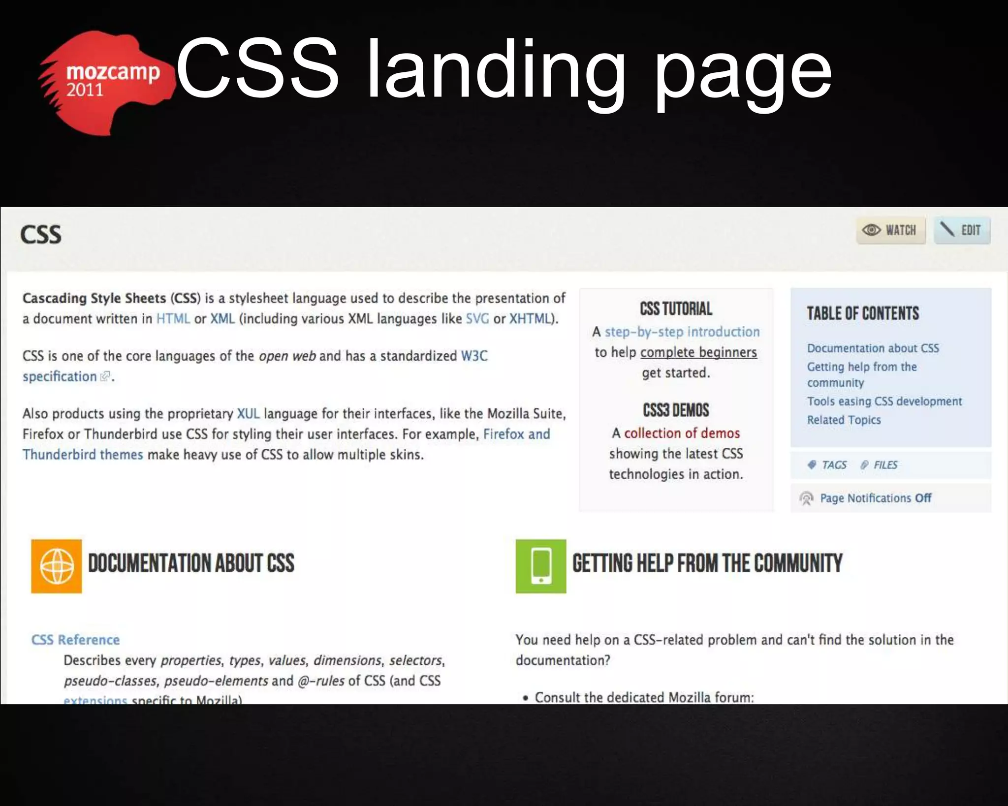CSS landing page 