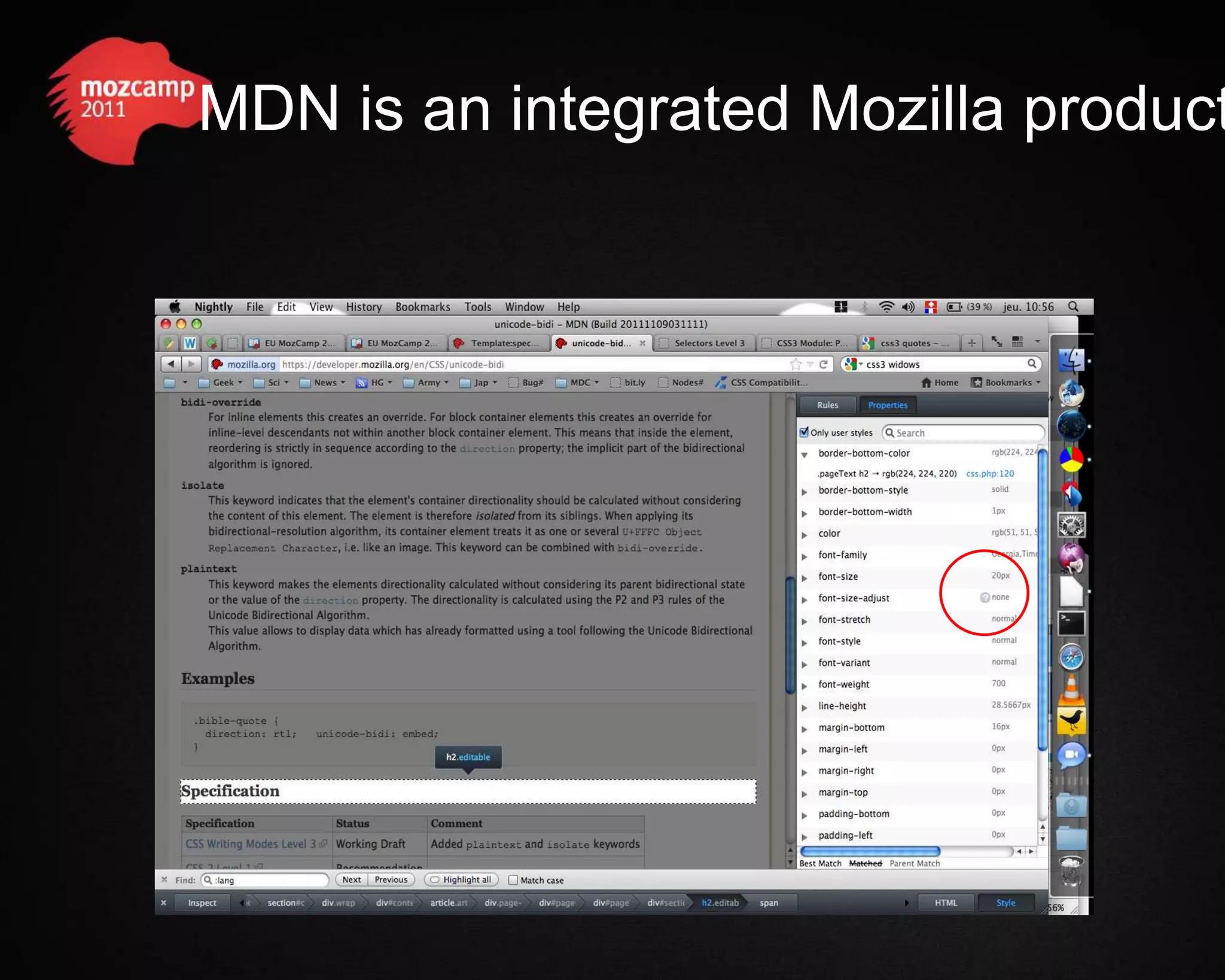 MDN is an integrated Mozilla product 