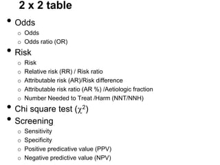 MD Paediatricts (Part 2) - Epidemiology and Statistics | PPTX