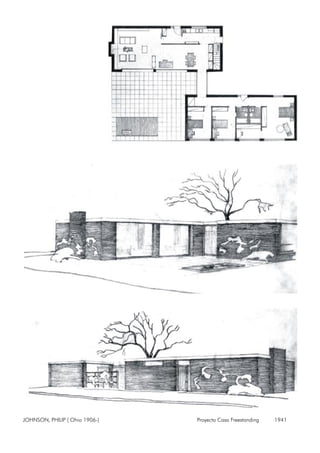 JOHNSON, PHILIP ( Ohio 1906-) Proyecto Casa Freestanding 1941
 
