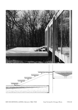MIES VAN DER ROHE, LUDWIG ( Alemania 1886-1969) Casa Farnsworth, Chicago, Illinois 1945-50
 