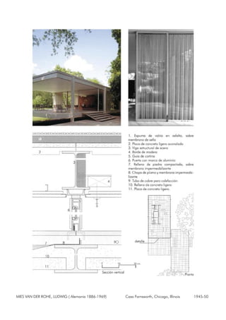 MIES VAN DER ROHE, LUDWIG ( Alemania 1886-1969) Casa Farnsworth, Chicago, Illinois 1945-50
 