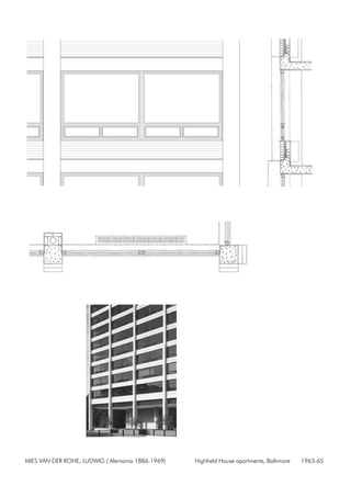 MIES VAN DER ROHE, LUDWIG ( Alemania 1886-1969) Highfield House apartments, Baltimore 1963-65
 
