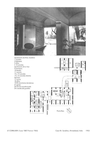 LE CORBUSIER ( Suiza 1887-Francia 1965) Casa Mr. Sarabhai, Ahmedabad, India 1955
 