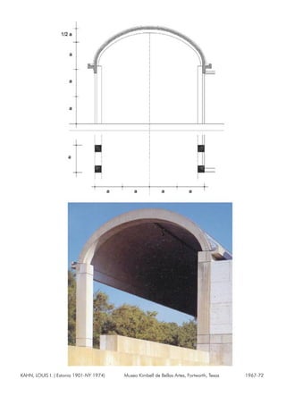 KAHN, LOUIS I. ( Estonia 1901-NY 1974) Museo Kimbell de Bellas Artes, Fortworth, Texas 1967-72
 