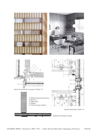 JACOBSEN, ARNE E. ( Dinamarca 1902- 1971) Hotel y Terminal Aérea SAS, Copenhague, Dinamarca 1955-60
 