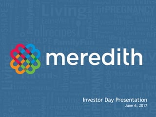 Investor Day Presentation
June 6, 2017
 