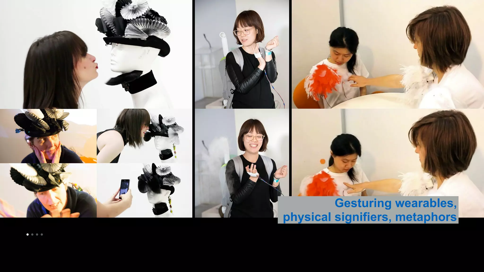 • • • • 
Gesturing wearables, 
physical signifiers, metaphors 
 