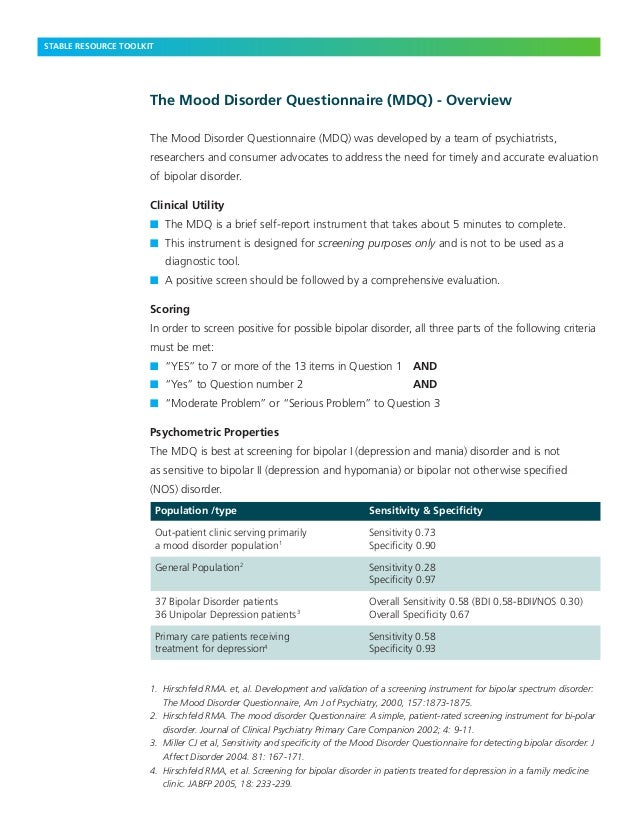 mood disorder questionnaire reliability and validity mood disorder questionnaire reliability and validity