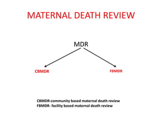 MATERNAL DEATH REVIEW AND CHILD DEATH REVIEW | PPTX