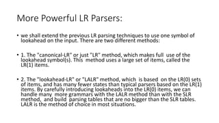 Compiler Design Lr Parsing Slr Lalr Clr Pptx Compiler Design Lr Parsing Slr Lalr Clr Pptx