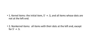 Compiler Design LR parsing SLR ,LALR CLR | PPT