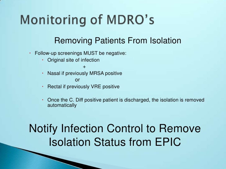 Mdro infection controlnursing final version 11.17.09 1