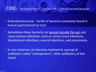 MDRO's bacteria klebsiella and other bacteria .pptx