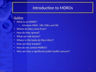 Mdro Risk MDRO's bacteria klebsiella and other bacteria .pptx