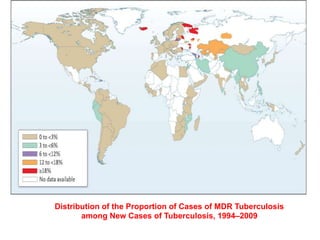 Distribution of the Proportion of Cases of MDR Tuberculosis
among New Cases of Tuberculosis, 1994–2009
 