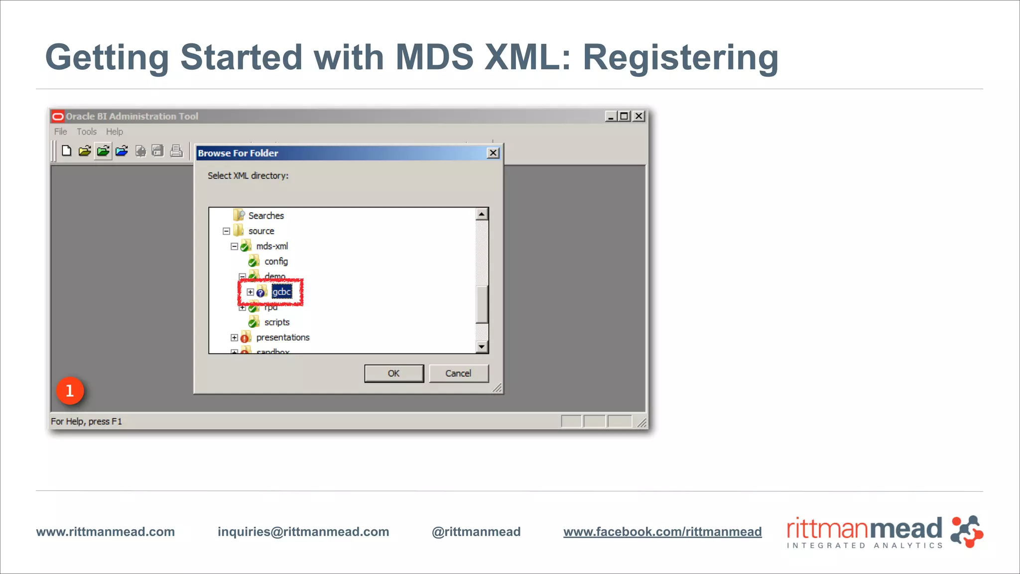 www.rittmanmead.com inquiries@rittmanmead.com @rittmanmead www.facebook.com/rittmanmead
Getting Started with MDS XML: Generating and Opening
 