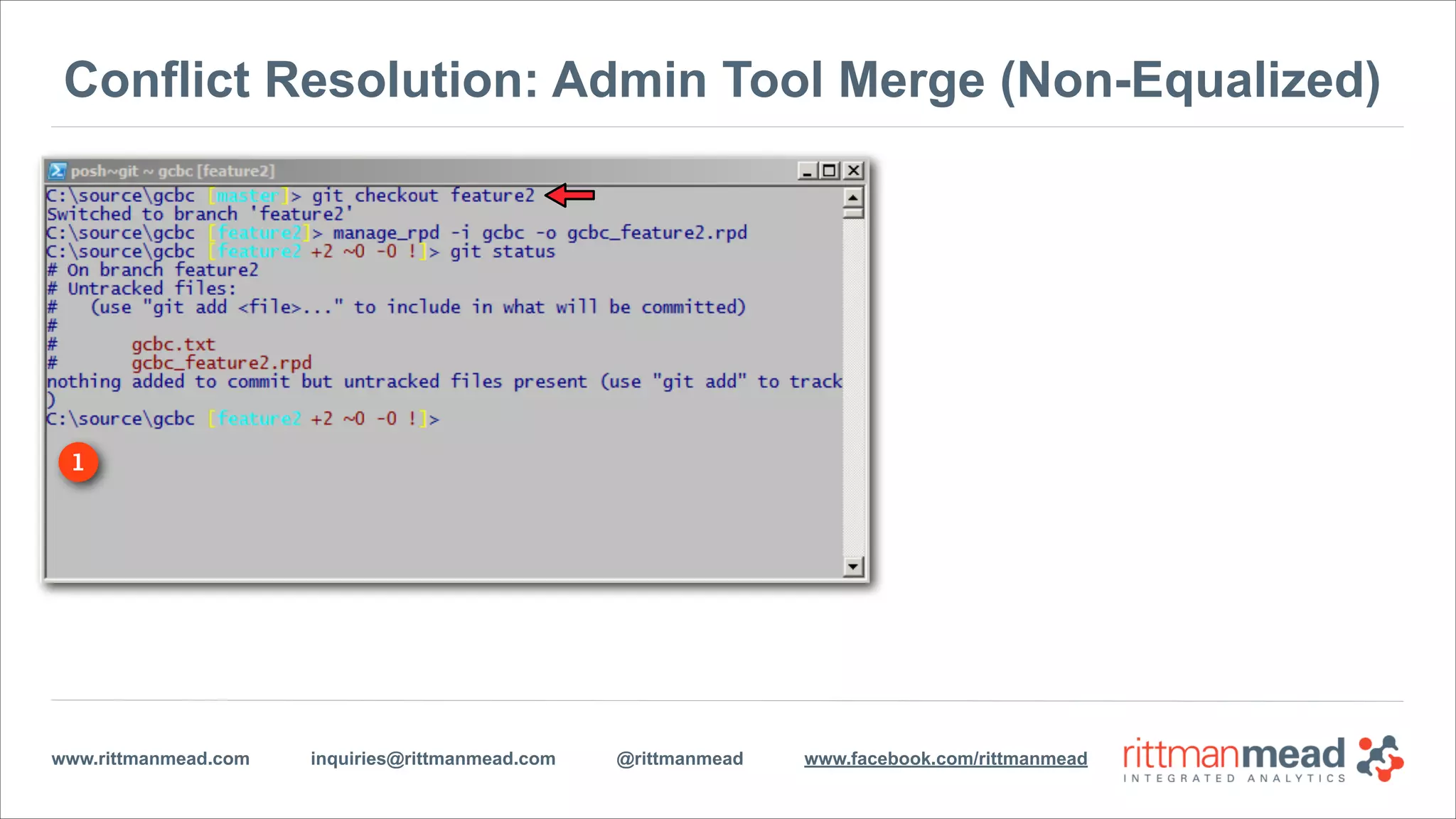 www.rittmanmead.com inquiries@rittmanmead.com @rittmanmead www.facebook.com/rittmanmead
Complex Merge: Conflicts
1
2
3
 