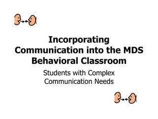Incorporating Communication into the MDS Behavioral Classroom Students with Complex Communication Needs 