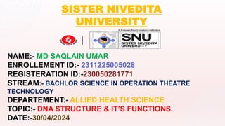 DNA structure and it's function by md saqlain umar.pptx