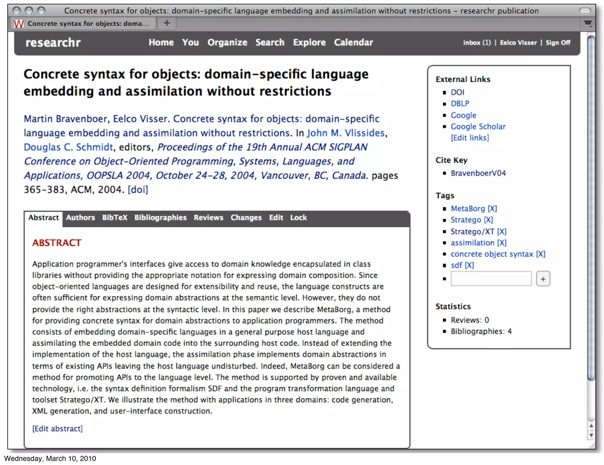 <screenshot researchr>




Wednesday, March 10, 2010
 