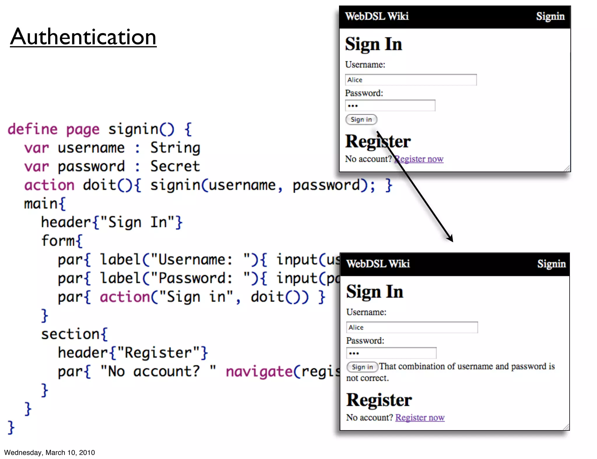 Authentication




Wednesday, March 10, 2010
 