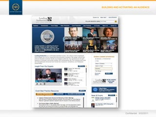 BUILDING AND ACTIVATING AN AUDIENCEConfidential   3/22/11