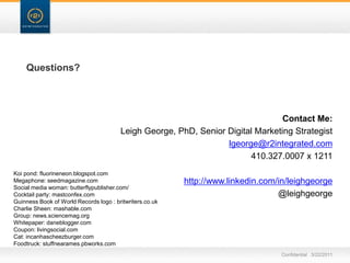 HARNESSING THE POWER OF INFLUENCEConfidential   3/22/11