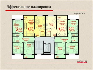 Эффективные планировки
Вариант № 2
 