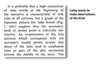 Colby wants to
make observations
of this kind
 