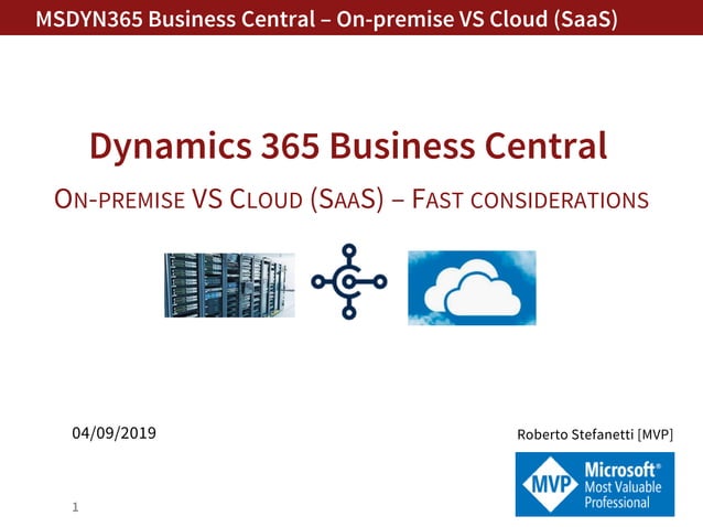 MSDYN365 Business Central On-premise Vs Cloud SaaS | PDF