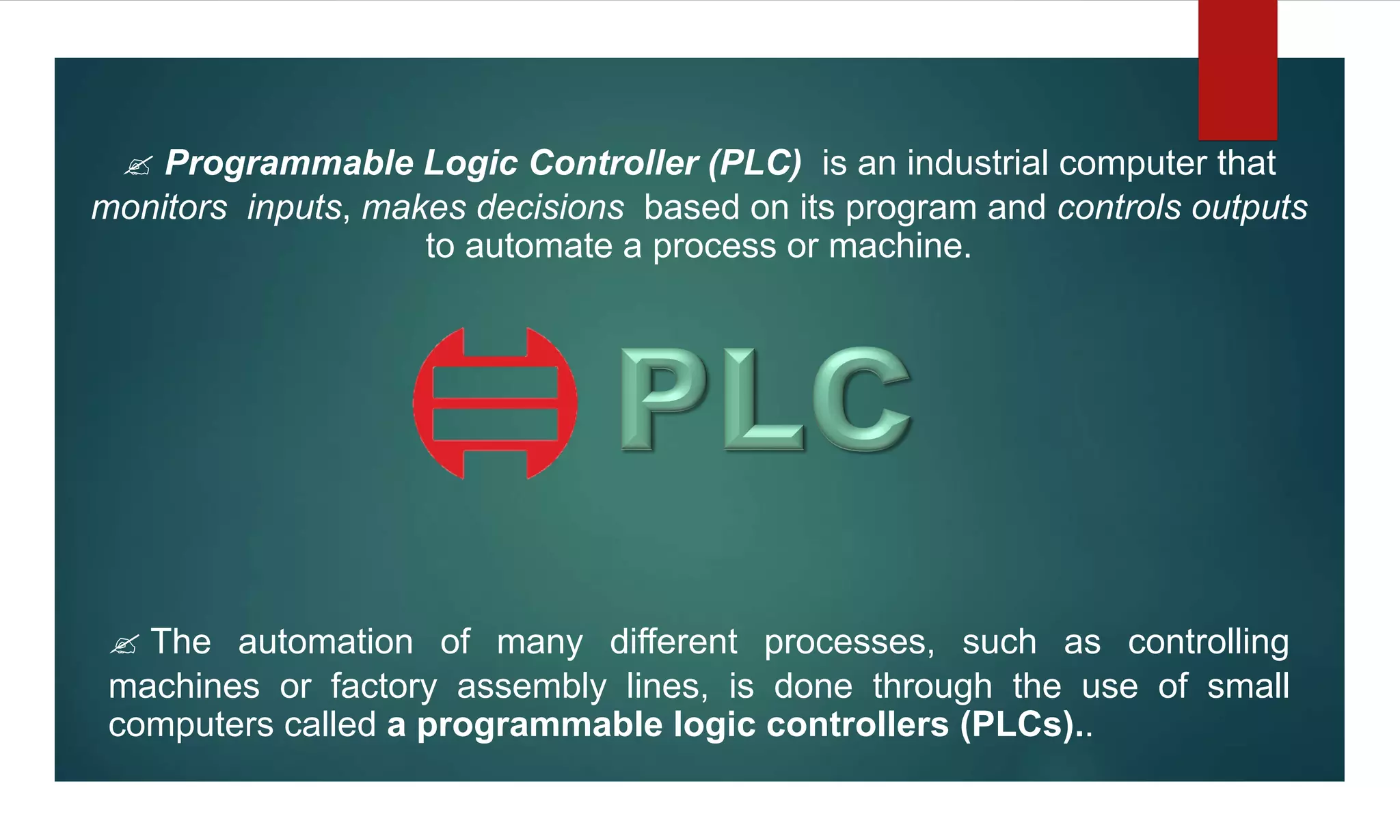 ppt on PLC automation | PPTX