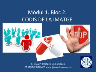 Mòdul 1. Bloc 2. CODIS DE LA IMATGE CFGS AIP. Imatge i Comunicació CE JAUME BALMES www.jaumebalmes.com 