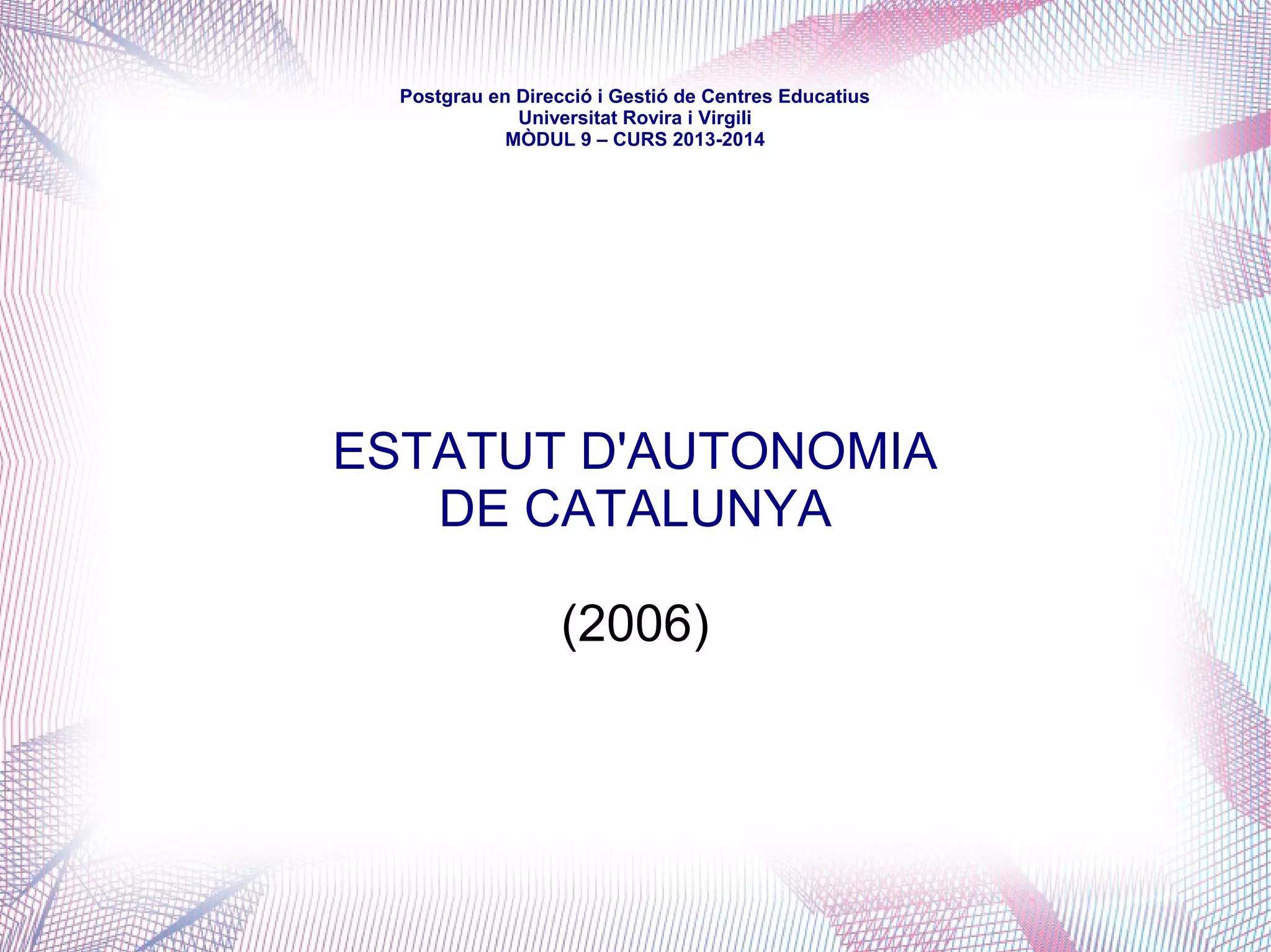 mòdul 9 – curs 2016-2017
El Pacte Nacional per a l'Educació, el 2006, ja parlava de corresponsabilitat
dels Ajuntament en matèria educativa i encetava el camí que, amb l'Estatut, el
mateix 2006, i la Llei d'educació de Catalunya, el 2009, atorgava al món local la
categorització d'autoritat educativa per a determinats ensenyaments i serveis.
Avui, els Ajuntaments -a més de les seves funcions històriques en la creació i
manteniment de centres- participen en aspectes territorials i socials de la
programació de la política educativa, assumeixen majoritàriament la xarxa
pública de la primera etapa de l'educació infantil (0-3), dels ensenyaments
artístics i de les escoles d'adults -amb aportacions econòmiques conveniades
amb la Generalitat-, així com serveis educatius com els plans d'entorn o els de
transició escola-treball. Els Consells Comarcals, finalment, mantenen
l'assumpció delegada en la gestió del transport i els menjadors escolars.
I això en una època de restriccions pressupostàries, que han obert un debat
sobre la flexibilització de l'oferta municipal en matèria educativa, sempre tenint
en compte que l'educatiu és un servei públic que ha de ser de qualitat i té una
funció social a la vegada que formativa.
 