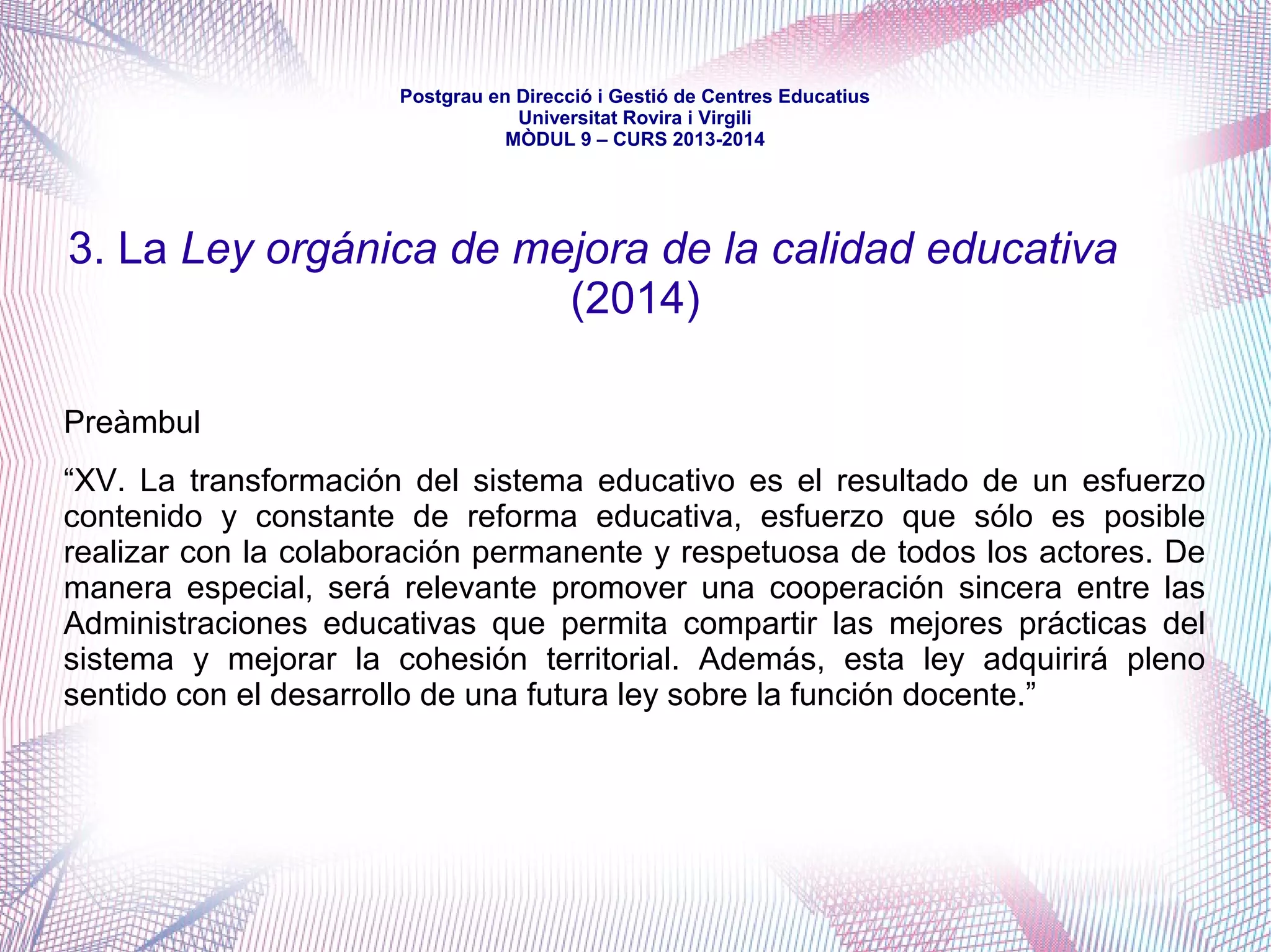 mòdul 9 – curs 2016-2017
Centres propis o conveniats de la Diputació de Barcelona
- Institut del Teatre (Escola Superior d'Art Dramàtic, Conservatori Superior de Dansa,
Escola d'Ensenyament Secundari Artístic-Conservatori professionald e Dansa, Escola
Superior de Tècniques de l'art de l'Espectacle, Centre del Vallès i Centre d'Osona)
- Escola de la Dona
- 1 centre d'adults, 1 centre d'educació especial, 1 escola, 1 institut, 1 escola d'art,
1 escola d'enologia, 1 centre d'ESO i FP adaptada, 1 centre de recerca professional
i 1 escola tèxtil.
Pressupost de despeses en educació
Polítiques educatives locals 49.520.135 euros
Serveis traspassats d'educació 5.329.023
Institut del Teatre 18.479.300
Escoles 3.249.597
Nota. Dades a octubre de 2016. Les despeses són només dels epígrafs autònoms del Pressupost de la Diputació. Caldria
sumar-hi d'altres despeses establertes en epígrafs genèrics.
 