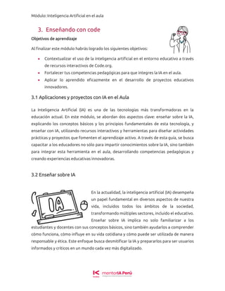 MÓDULO- INTELIGENCIA ARTIFICIAL EN EL AULA | PDF