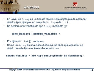 Arreglos Expresiones y Control de Flujo | PPT