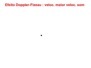 Efeito Doppler-Fizeau : veloc. maior veloc. som
 