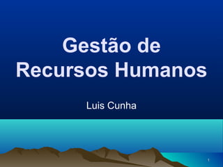 Gestão de
Recursos Humanos
     Luis Cunha




                   1
 