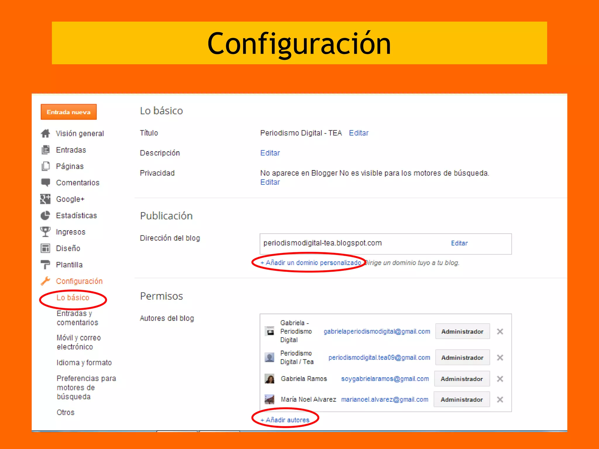 Configuración
 