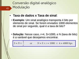 Conversão digital-analógico
Modulação
43
 
