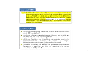 Informe a DIGESA
Análisis de Tasas
63
 