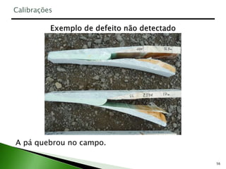 56
A pá quebrou no campo.
Calibrações
 