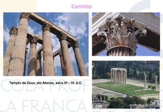 Coríntio
Templo de Zeus, em Atenas, sécs.VI – IV. A.C.
 