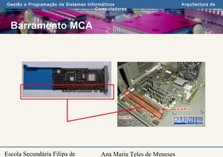 Ana Maria Teles de Meneses
Gestão e Programação de Sistemas Informáticos Arquitectura de
Computadores
Escola Secundária Filipa de
Barramento MCA
 