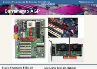 Ana Maria Teles de Meneses
Gestão e Programação de Sistemas Informáticos Arquitectura de
Computadores
Escola Secundária Filipa de
Barramento AGP
 