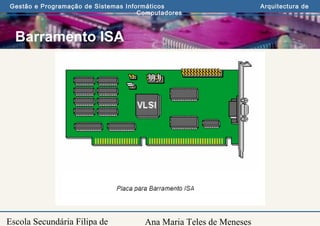 Ana Maria Teles de Meneses
Gestão e Programação de Sistemas Informáticos Arquitectura de
Computadores
Escola Secundária Filipa de
Barramento ISA
 